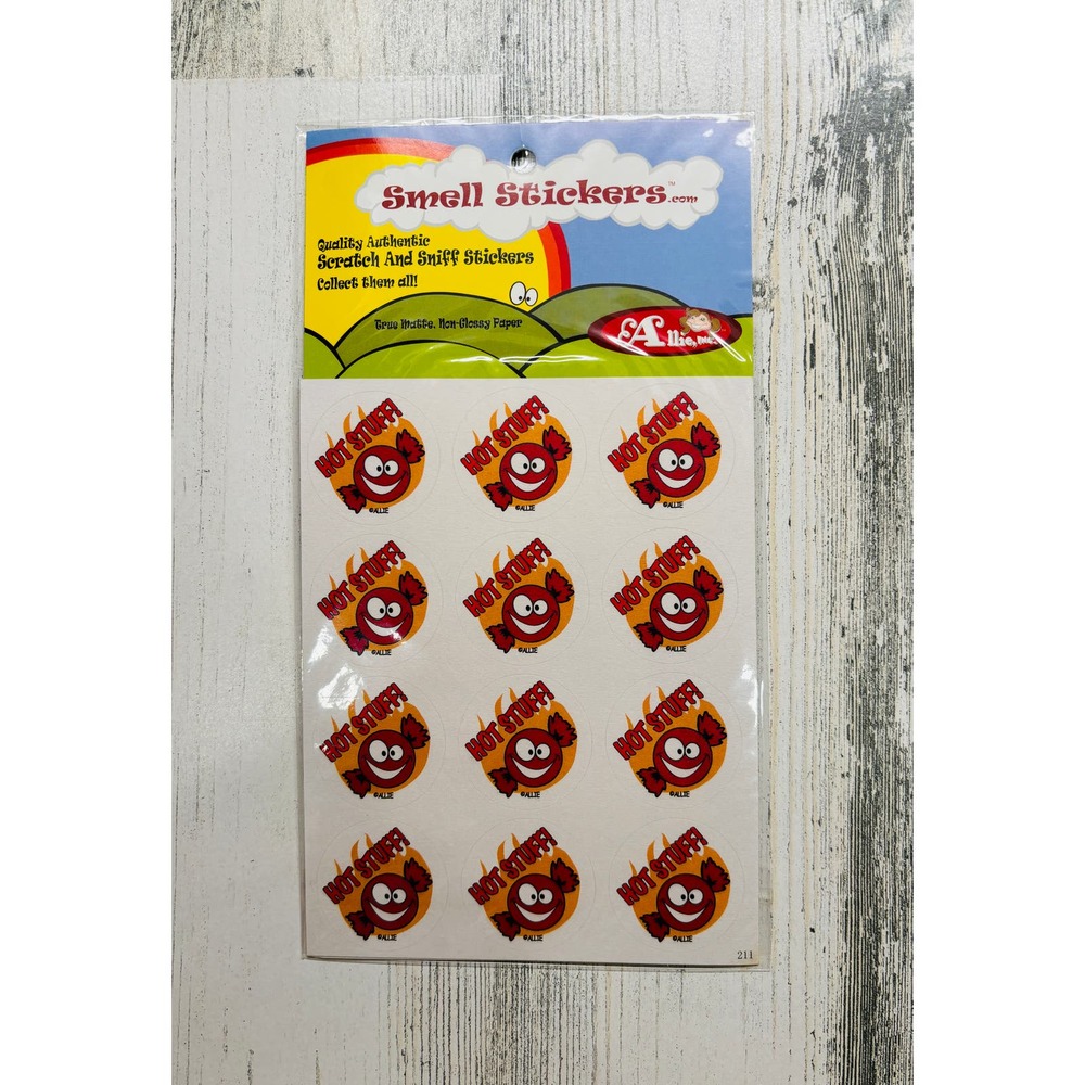 Rare Scratch & sniff happy Allie scented Sticker Matte pack Hot Stuff